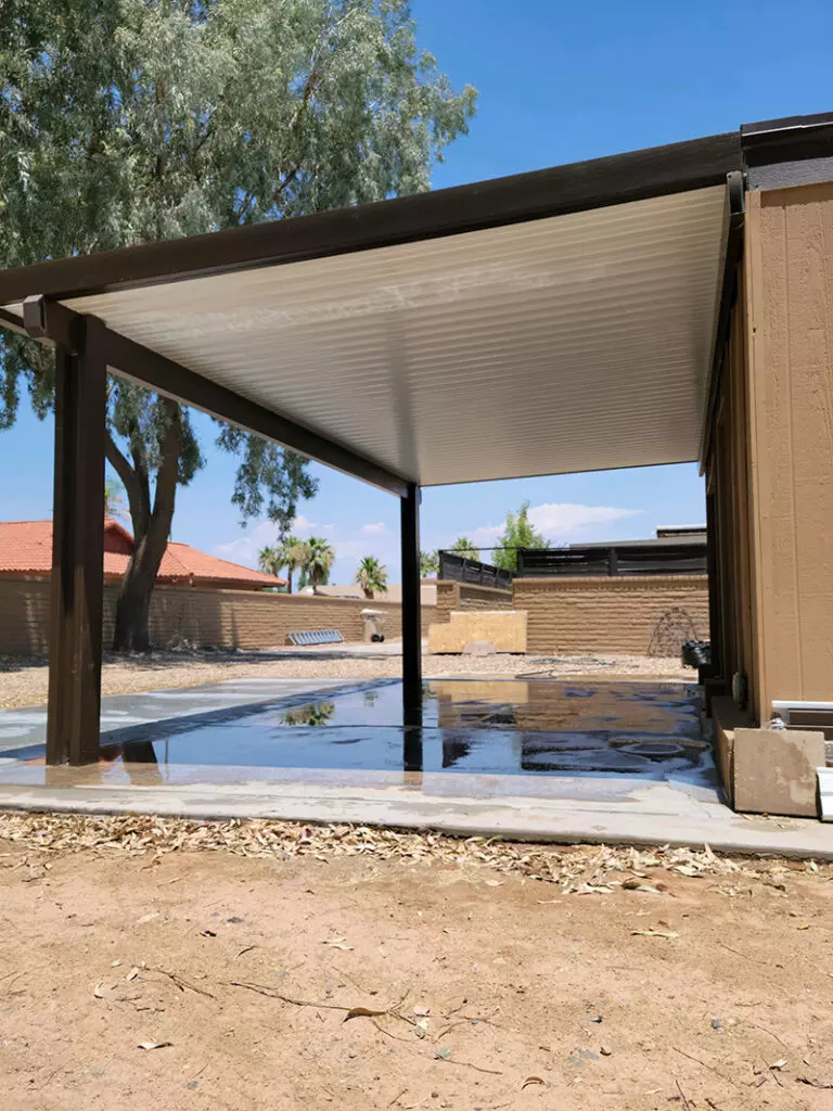 close up of patio pergola