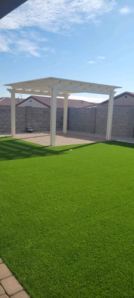 white patio pergola