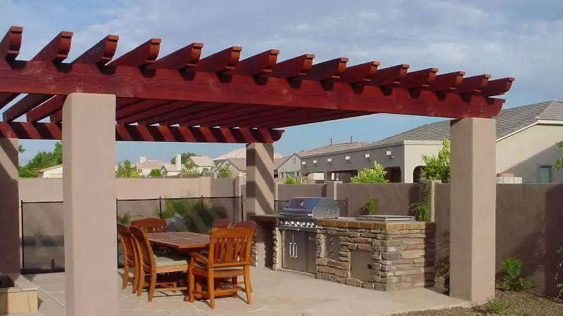 red wood pergola install