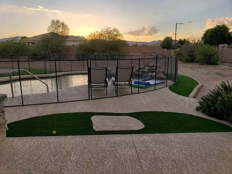 poolside artificial grass in Tempe Arizona