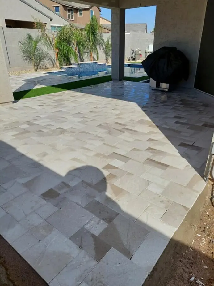 travertine paver pad