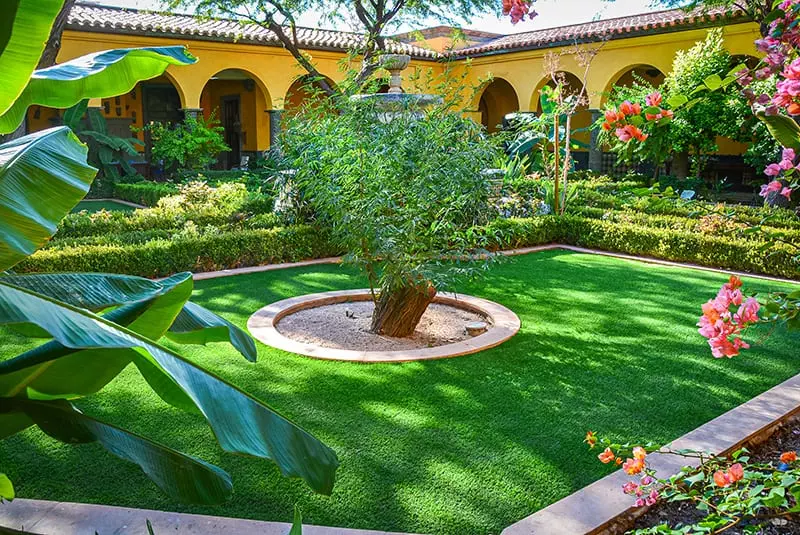 backyard paradise of synthetic turf