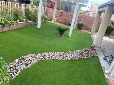 white pergola in Backyard of HOA community